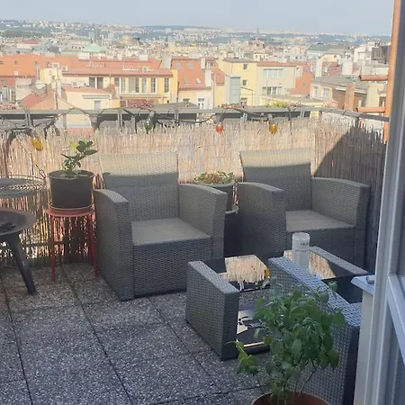 Lägenhet Luxury 72 Meters Penthouse Panoramic View Prag
